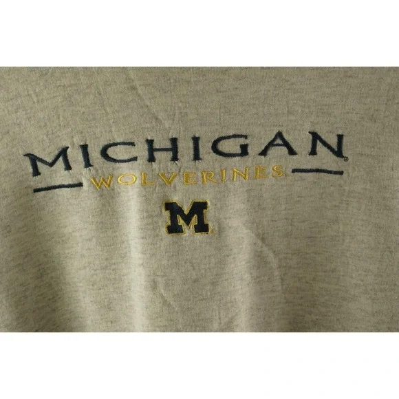 Vintage Michigan Wolverines College Football Sweatshirt Womens Medium Ivory Gray - Picture 8 of 14